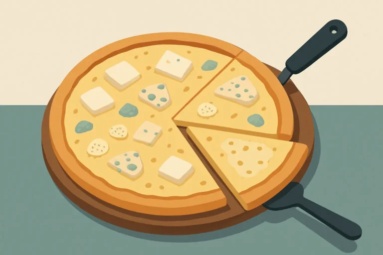 Pizza quatro queijos cremosa sem exageros
